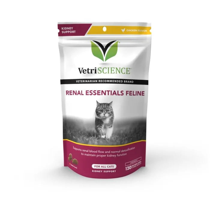 VetriScience - Renal Essentials 貓隻腎臟補充咀嚼肉粒120粒