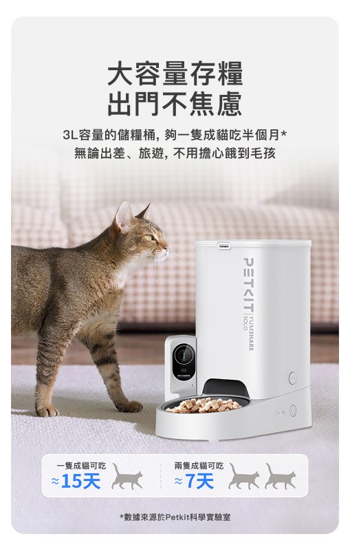 PETKIT_Yumshare_SOLO_智能餵食器_(鏡頭版/實時影像)