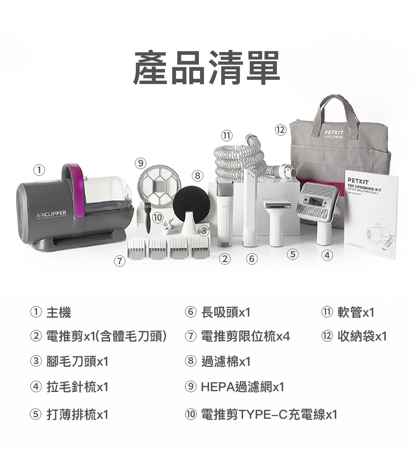 PETKIT_AirClipper_寵物5合1美容修毛器