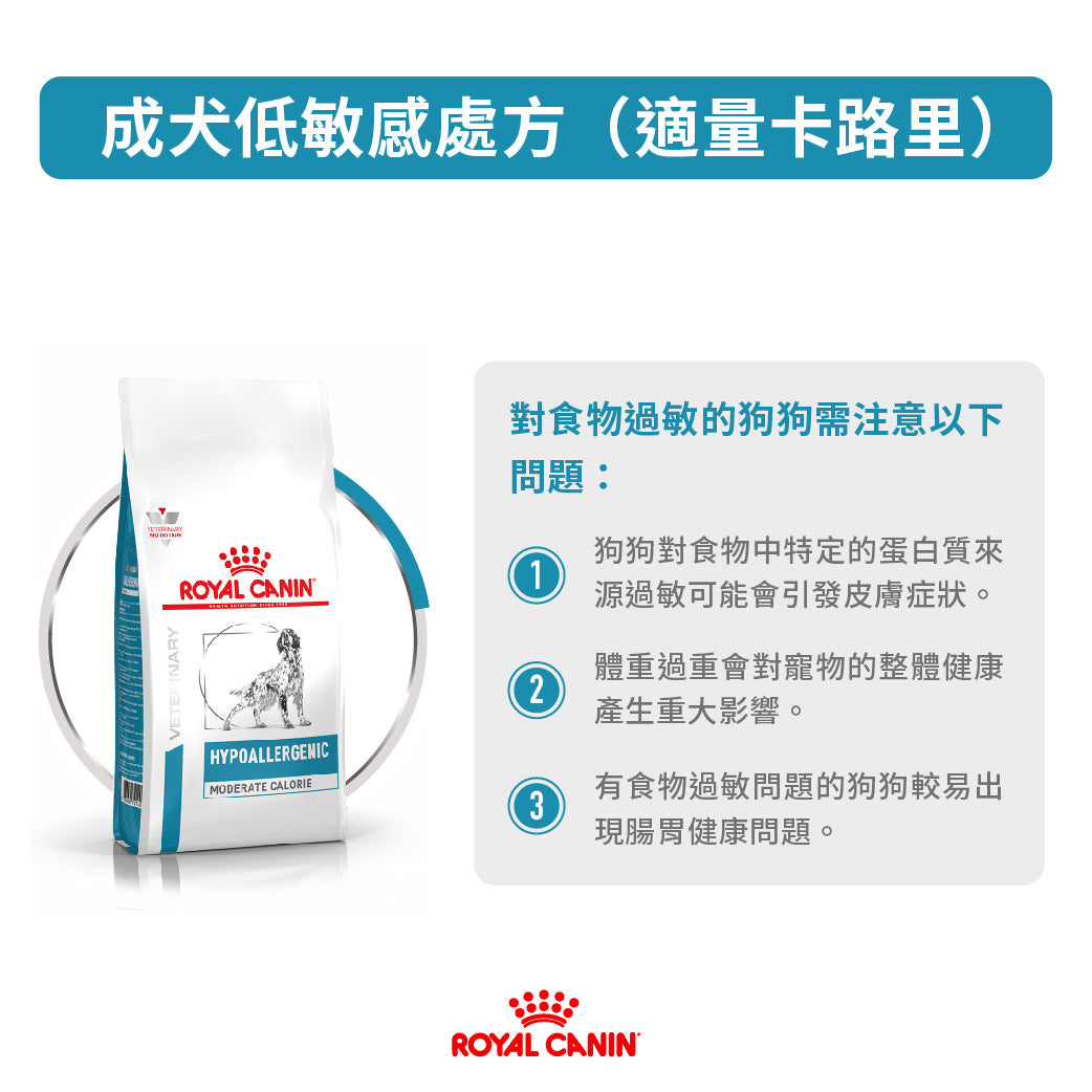 Royal Canin - VHN Dog Hypoallergenic Moderate Calorie成犬低敏感低卡路里處方糧
