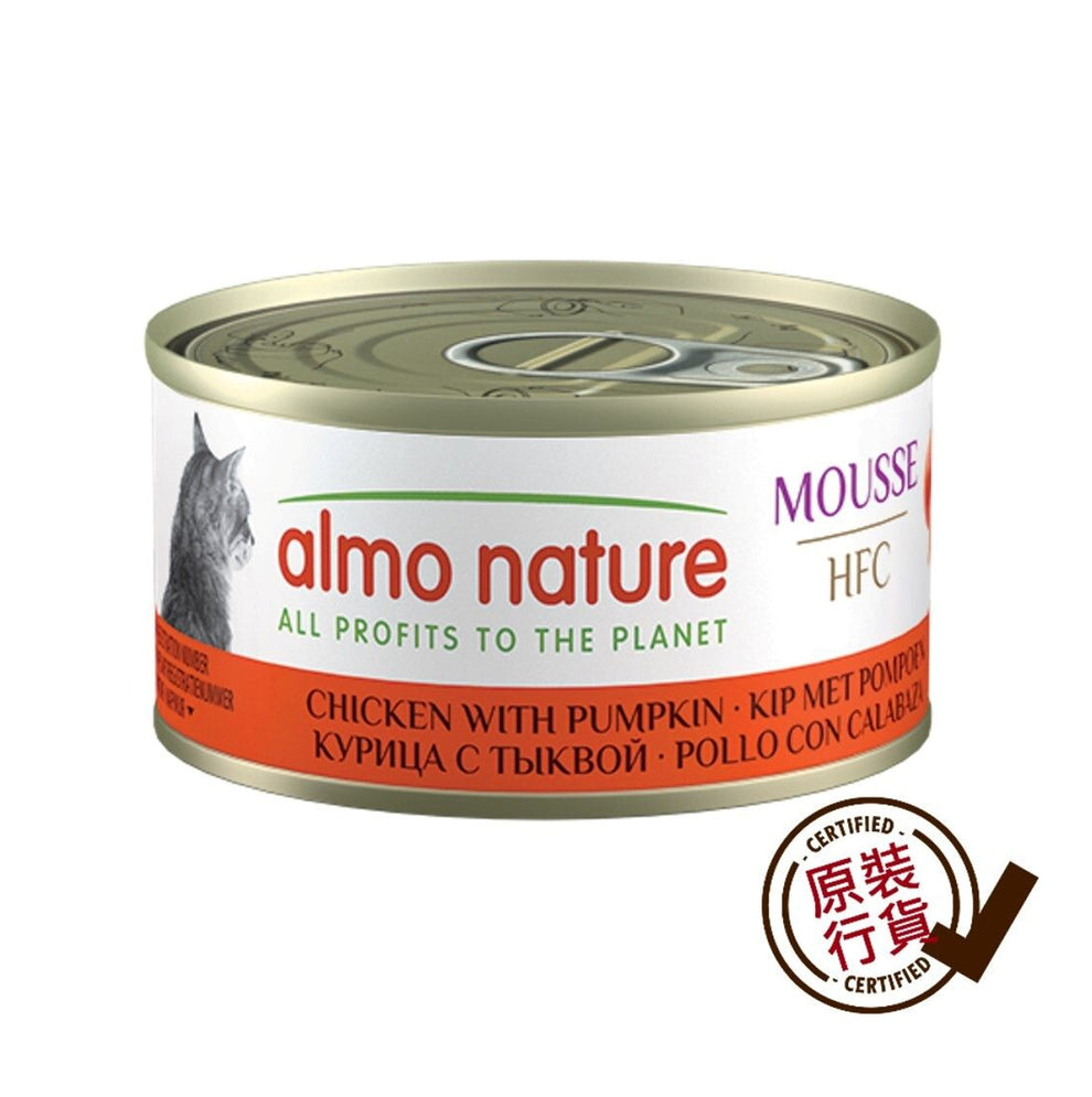 Almo Nature 貓濕糧 - HFC 慕斯 南瓜與雞肉罐頭 70克