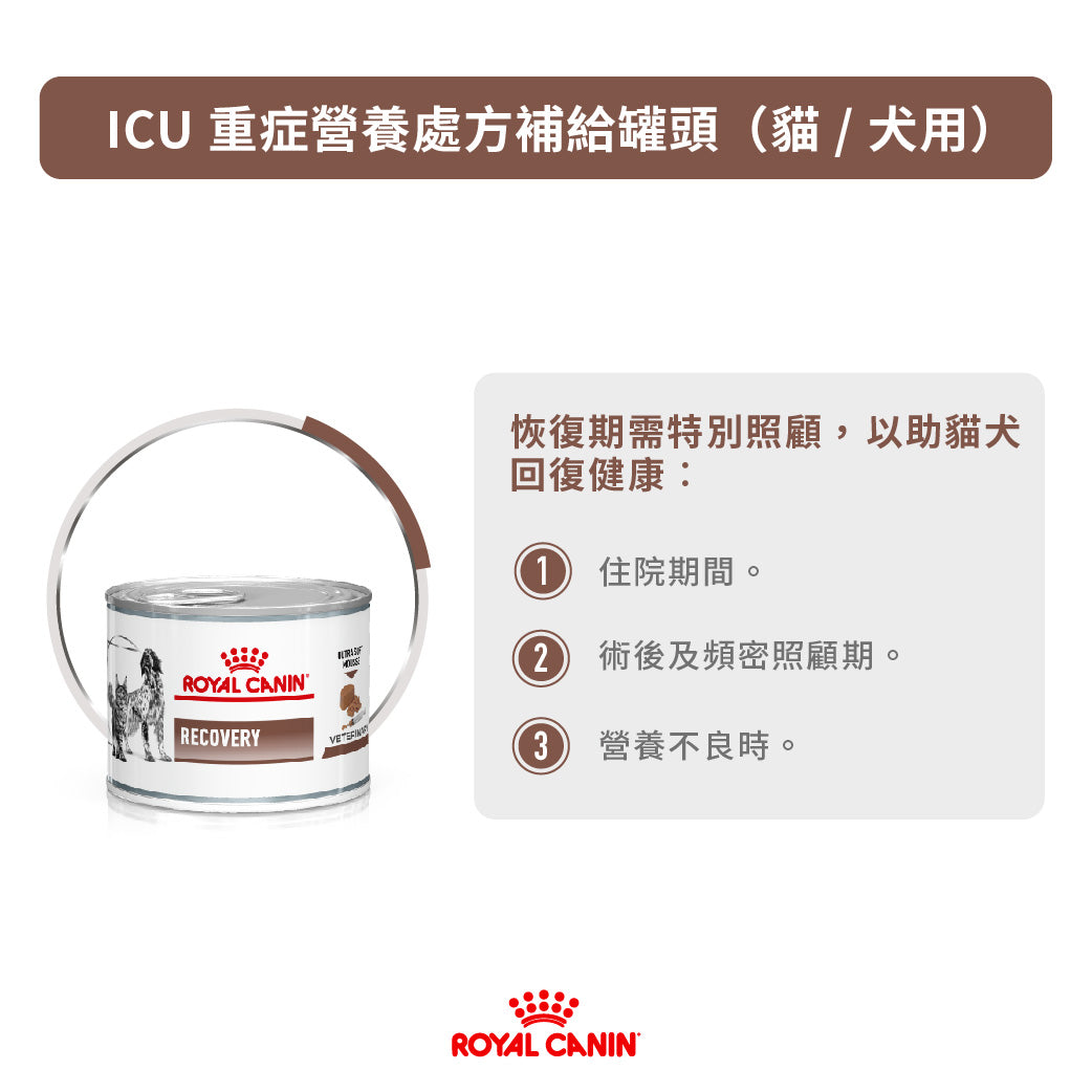 Royal Canin - Recovery ICU ICU重症營養補給處方（貓/犬用）濕糧罐頭 195g