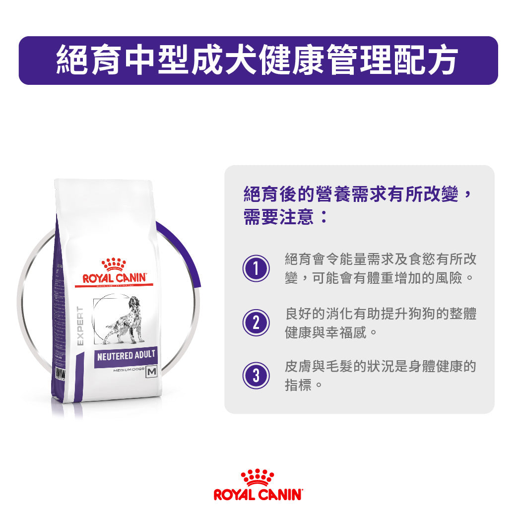 Royal Canin - VHN Neutered Adult Medium Dog 成犬絕育處方糧