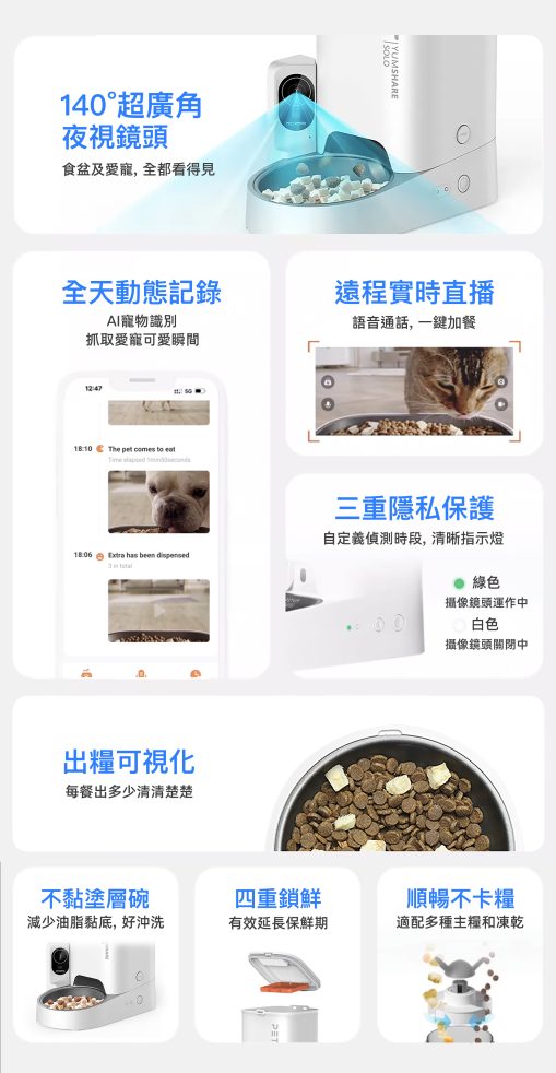 PETKIT_Yumshare_SOLO_智能餵食器_(鏡頭版/實時影像)