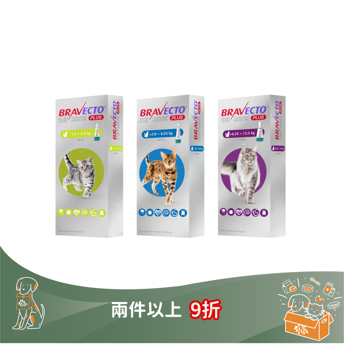 Bravecto Plus Spot-on For Cats 長效全方位貓用滴劑