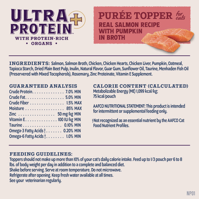 NATURAL BALANCE - Ultra Protein+ 超‧頂級系列 - 成貓用 三文魚南瓜肉泥佐餐2.4oz (皮毛和消化健康)
原價