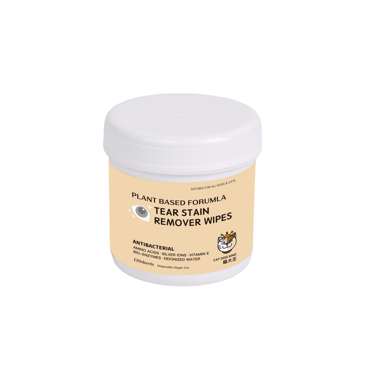 CAT DOG KING 生物酶淚痕潔淨濕巾 (120片) Tear Stain Remover Wipes 120 sheets