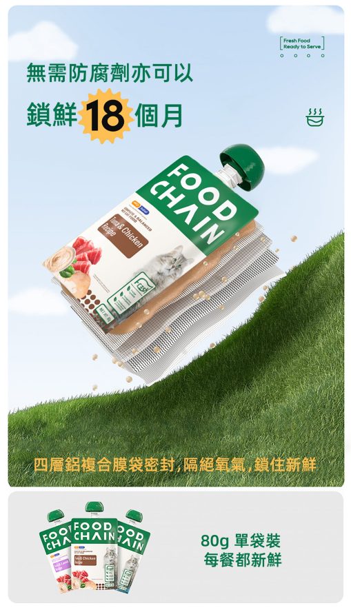 Food_Chain_全營養貓用生骨肉主食醬包_80g吞拿魚_雞肉