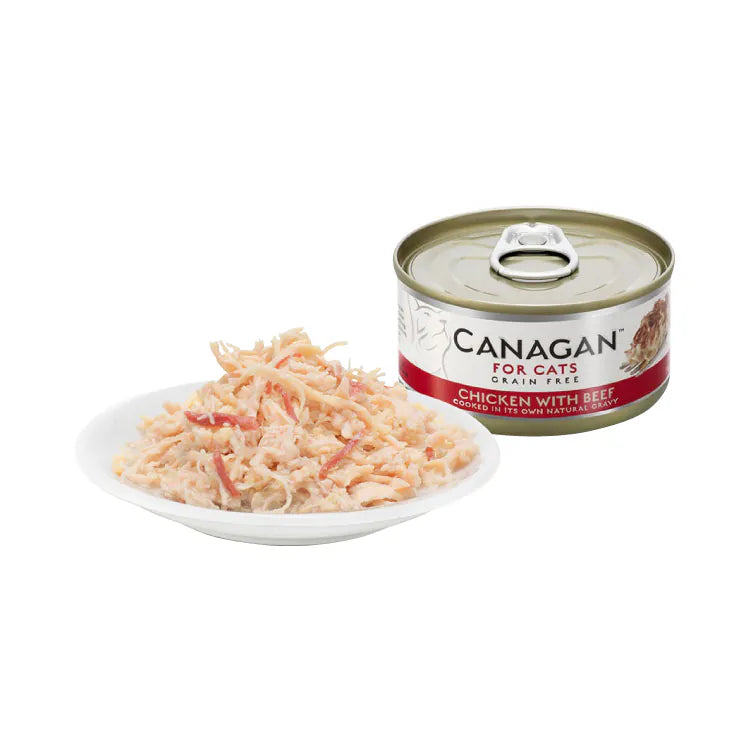 Canagan 原之選 無穀物雞肉伴牛肉貓罐頭 (75g)