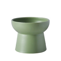 Dah_抹茶綠高腳陶瓷餵食碗