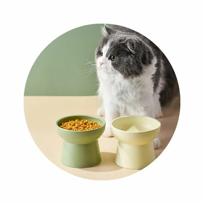 Dah_忌廉黃高腳陶瓷餵食碗