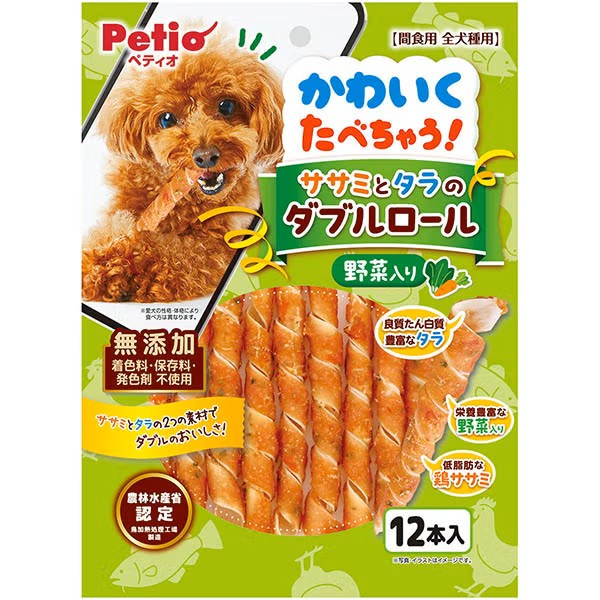 Petio 雞胸肉+鱈魚+蔬菜雙層卷(12支裝)
