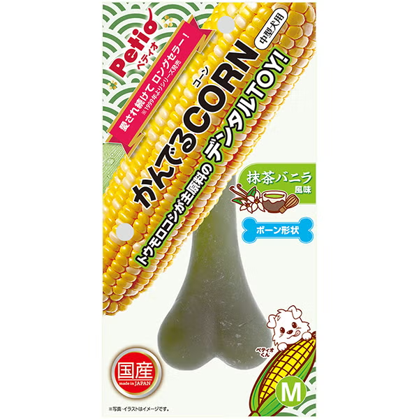 Petio 咬咬CORN系列 潔齒玩具抹茶雲呢拿味M(中型犬用)