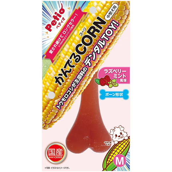 Petio 咬咬CORN系列 潔齒玩具紅莓薄荷味M(中型犬用)