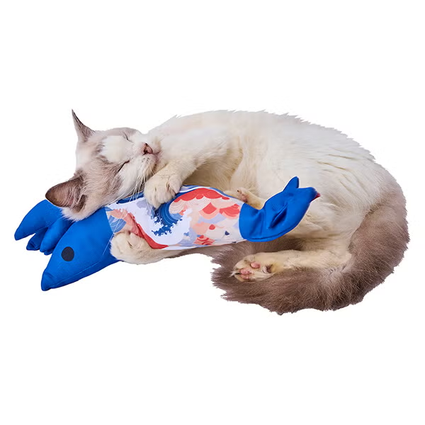 Petio 猫小町系列 踢踢蝦貓咪抱枕(荒波款)