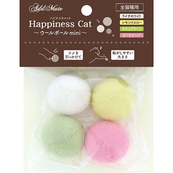 Petio Add.Mate Happiness Cat 羊毛球迷你貓玩具(4個裝)