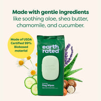 Earth Rated 100片裝寵物濕紙巾 (薰衣草香味)
