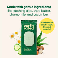Earth Rated 100片裝寵物濕紙巾 (無香味)