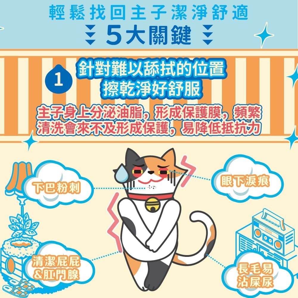 ODOUT 臭味滾 貓用抗菌除臭濕紙巾 (1包50抽)
