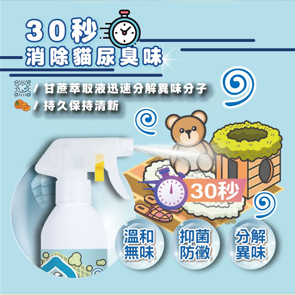 ODOUT 臭味滾 貓用除臭/抑菌噴霧瓶 0.5L