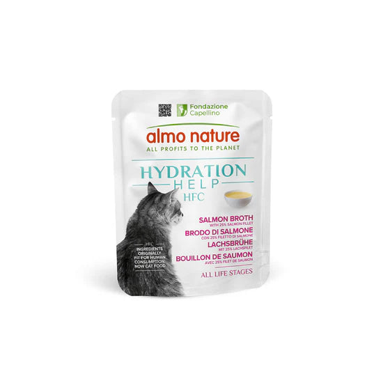 Almo Nature 貓濕糧 - 水潤護理鮮湯包系列 - 三文魚湯+三文魚肉50g / HFC Hydration Help - Salmon Broth with Salmon Fillet 50g