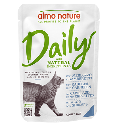 Almo Nature 貓濕糧 - Daily - 鱈魚蝦 70g