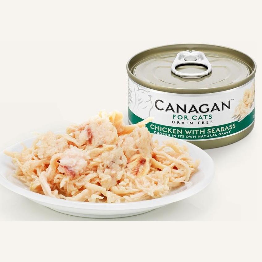 Canagan (原之選) 天然無穀物貓糧罐頭 - 雞肉伴鱸魚 (75 g)