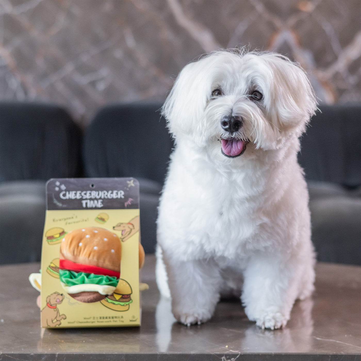 Woof_芝士漢堡藏食寵物毛絨玩具