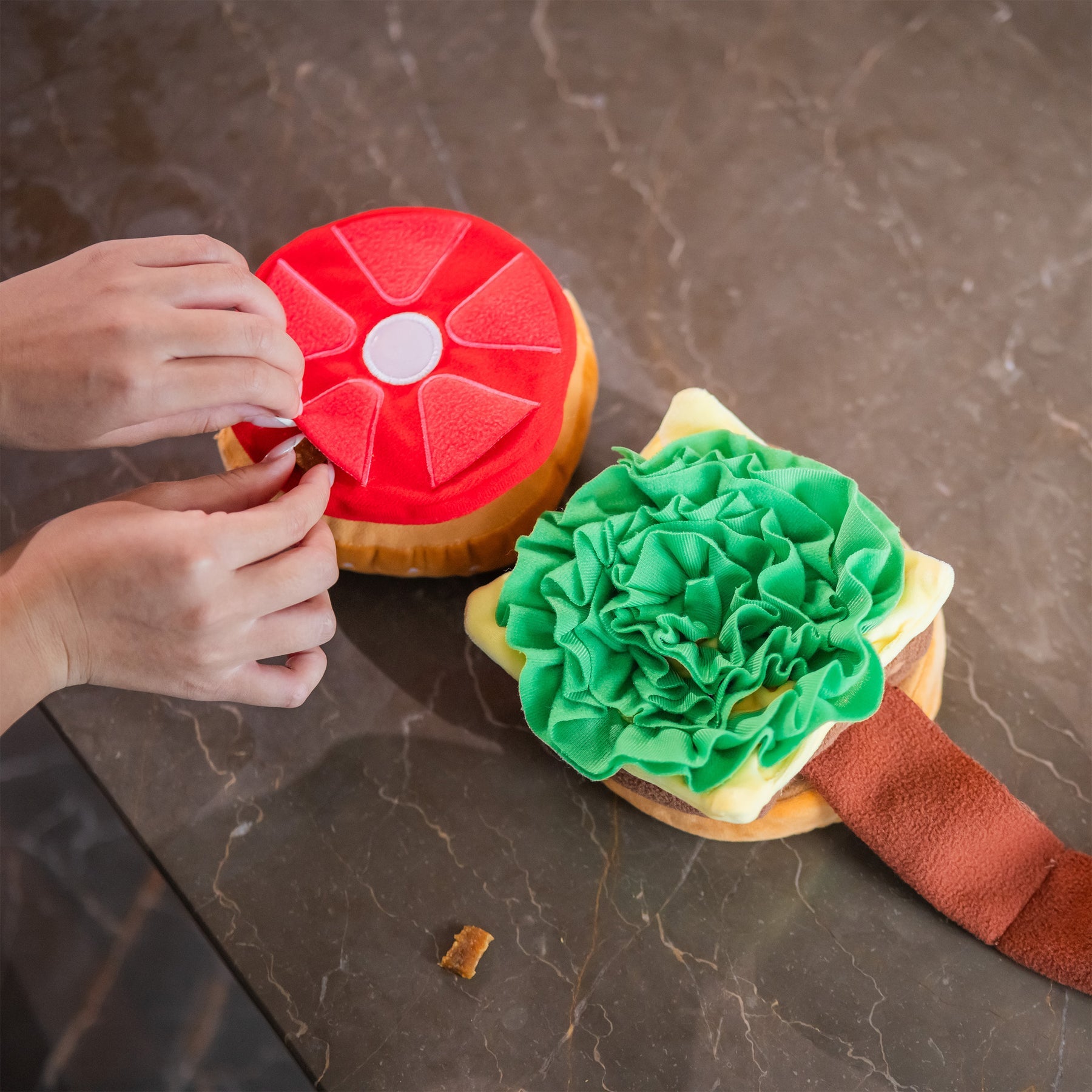 Woof_芝士漢堡藏食寵物毛絨玩具