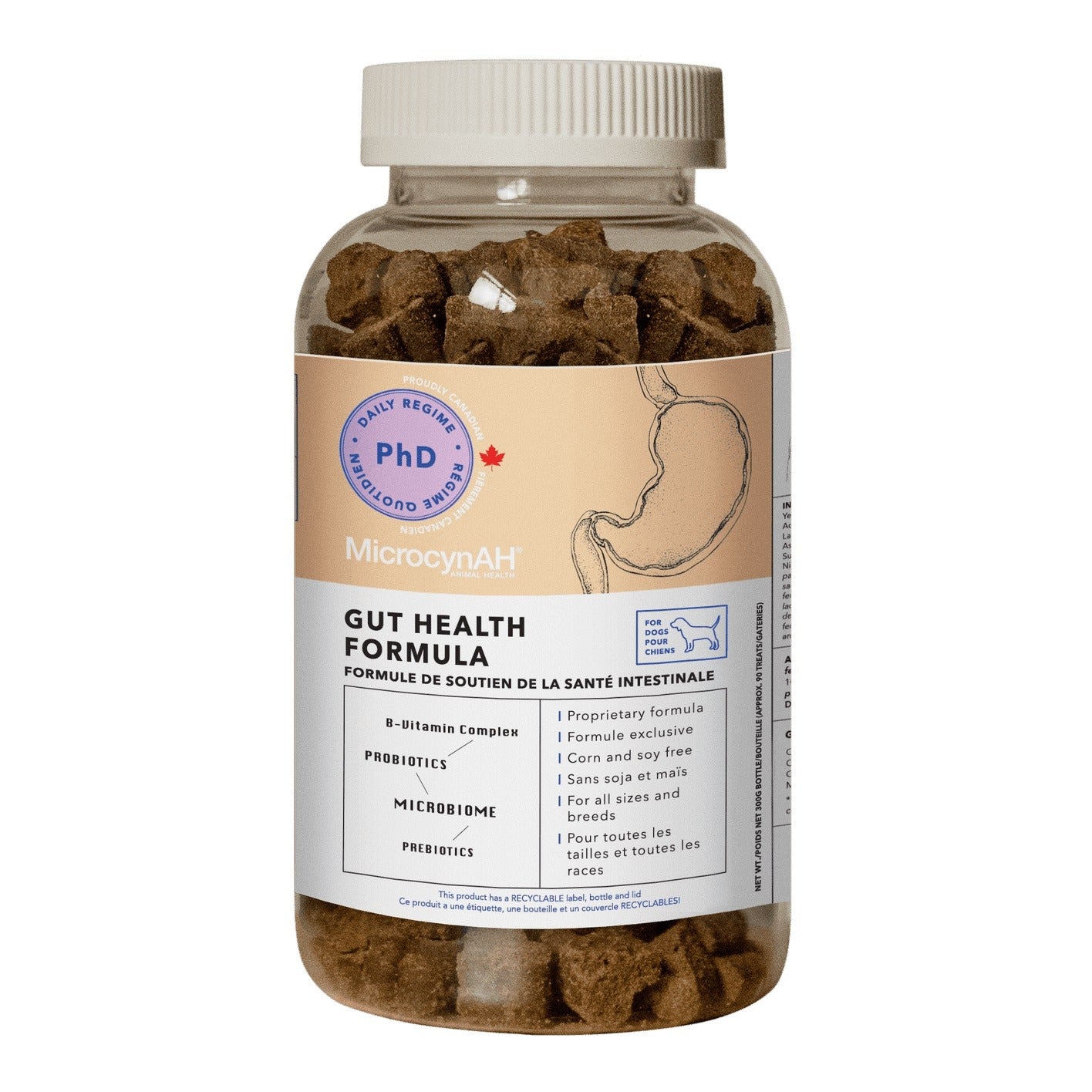 MicrocynAH PhD Dog Treats -腸道健康配方 (狗用-90粒)