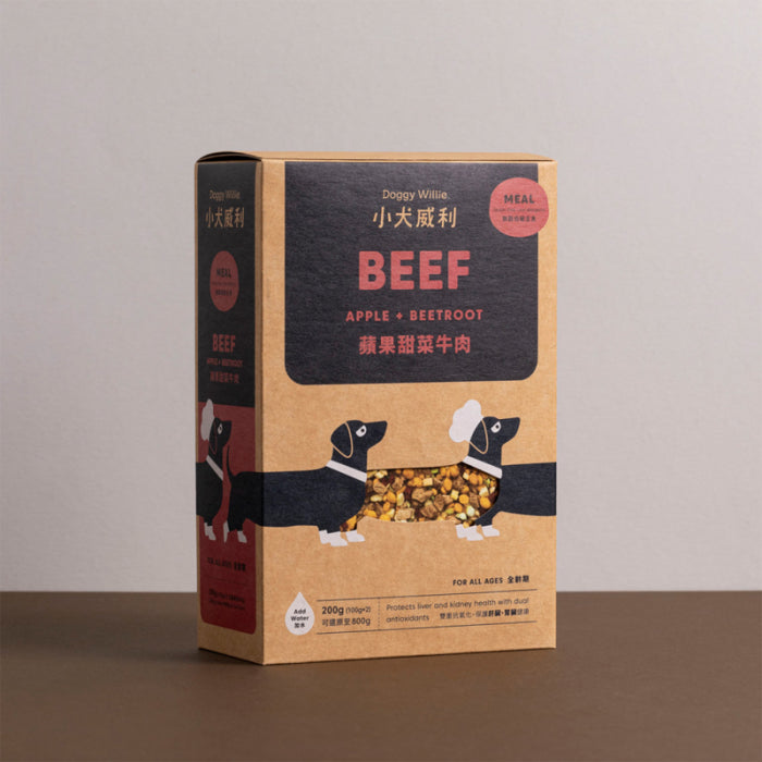 小犬威利_MEAL均衡主食系列_無穀蘋果甜菜牛肉熟食凍乾_200克