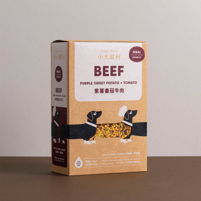 小犬威利_MEAL均衡主食系列_無麩紫薯蕃茄牛肉熟食凍乾_200克