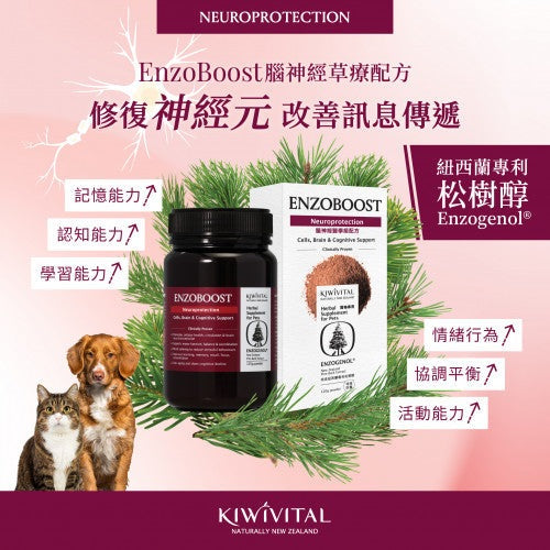 Kiwivital Enzoboost 貓狗專用松樹醇腦神經醫學級配方保健粉 120g