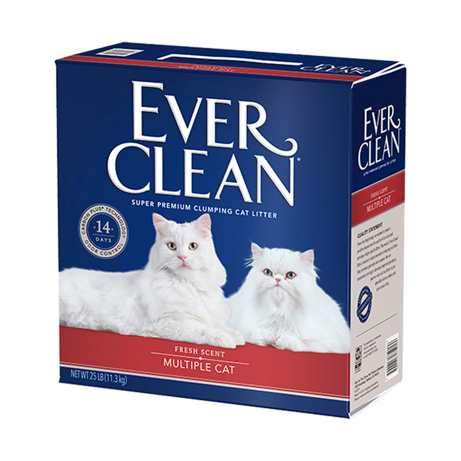 藍鑽_EverClean_紅標多貓抑菌貓砂_微香味_25磅