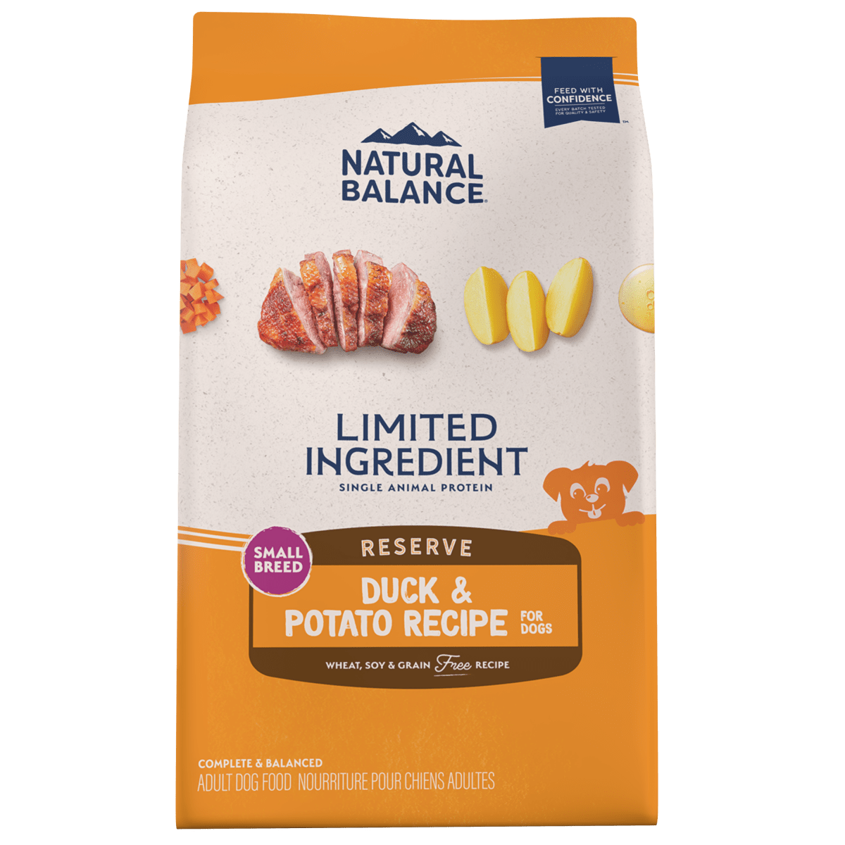 NATURAL BALANCE - 單一蛋白無穀物成犬狗乾糧 - 鴨肉、馬鈴薯（小型犬）
