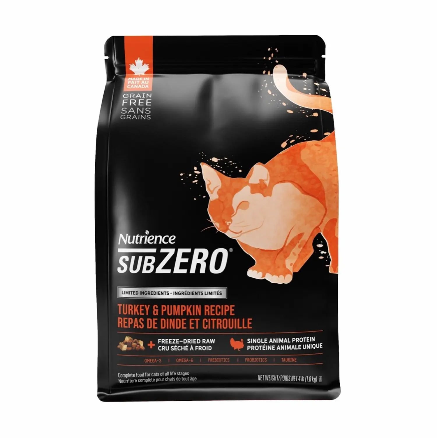Nutrience_Sub_Zero_單一蛋白乾糧_脫水肉粒系列_火雞_南瓜配方_全貓