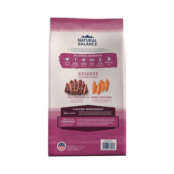 NATURAL BALANCE - 單一蛋白無榖物成犬乾糧 - 鹿肉及甜薯