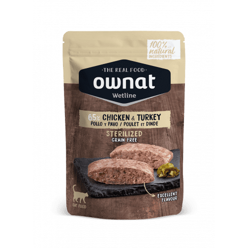 OWNAT Wetline 西班牙無穀物主食濕包 (放牧雞肉+火雞 絕育配方)Grain Free 85g Chicken & Turkey Sterilized
