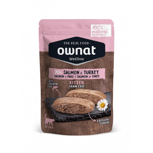 OWNAT Wetline 無穀物主食濕包 (幼貓 三文魚+放牧火雞) Grain Free 85g Kitten Salmon & Turkey