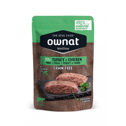 OWNAT WETLINE 無穀物主食濕包 (放牧火雞+雞肉) GRAIN FREE 85G TURKEY & CHICKEN