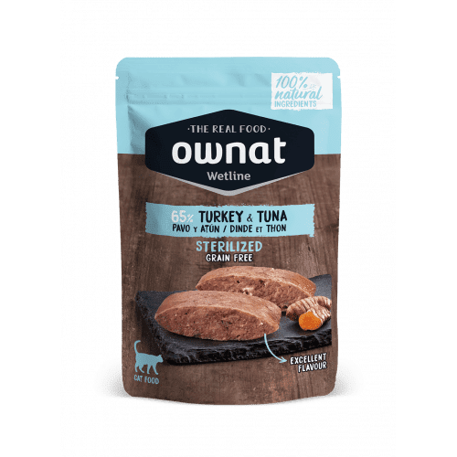 OWNAT Wetline 無穀物主食濕包 (放牧火雞+吞拿魚 絕育配方) Grain Free 85g Turkey &amp; Tuna Sterilized