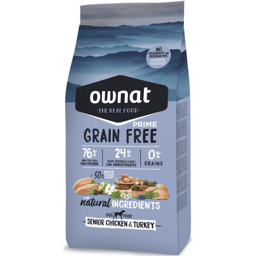 OWNAT 高齡犬關節配方-放牧雞肉與火雞犬糧 (中顆粒）Prime Grain Free Senior Chicken & Turkey Dog Food