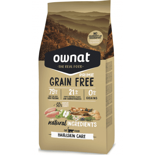 OWNAT 全齡貓皮毛配方-放牧雞肉與火雞貓糧 (皮毛靚）Prime Grain Free【Hair & Skin Care】