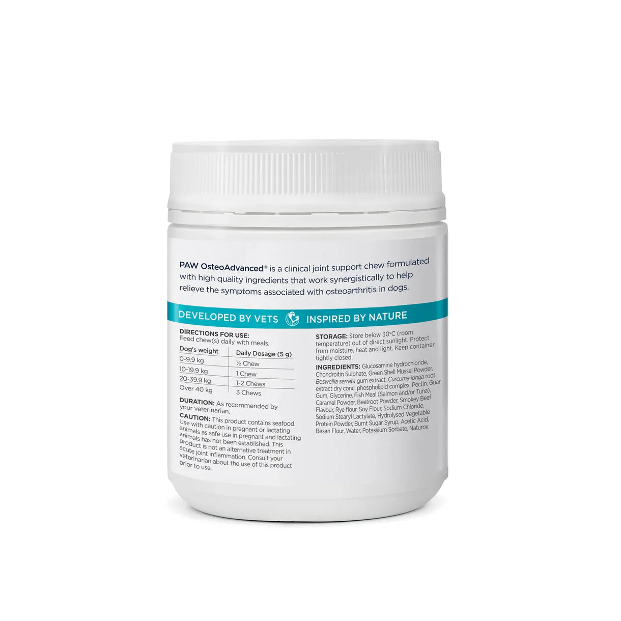 PAW OSTEOADVANCED CLINICAL JOINT SUPPORT CHEWS 300G 60'S 狗用關節全面強效護理配方 300g 60粒裝