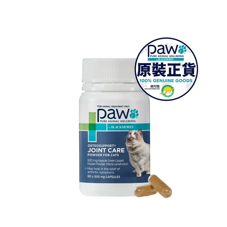 PAW OSTEOSUPPORT JOINT CARE CATS 500mg 60'S Capsules 貓用關節進階護理配方 500mg 60粒裝