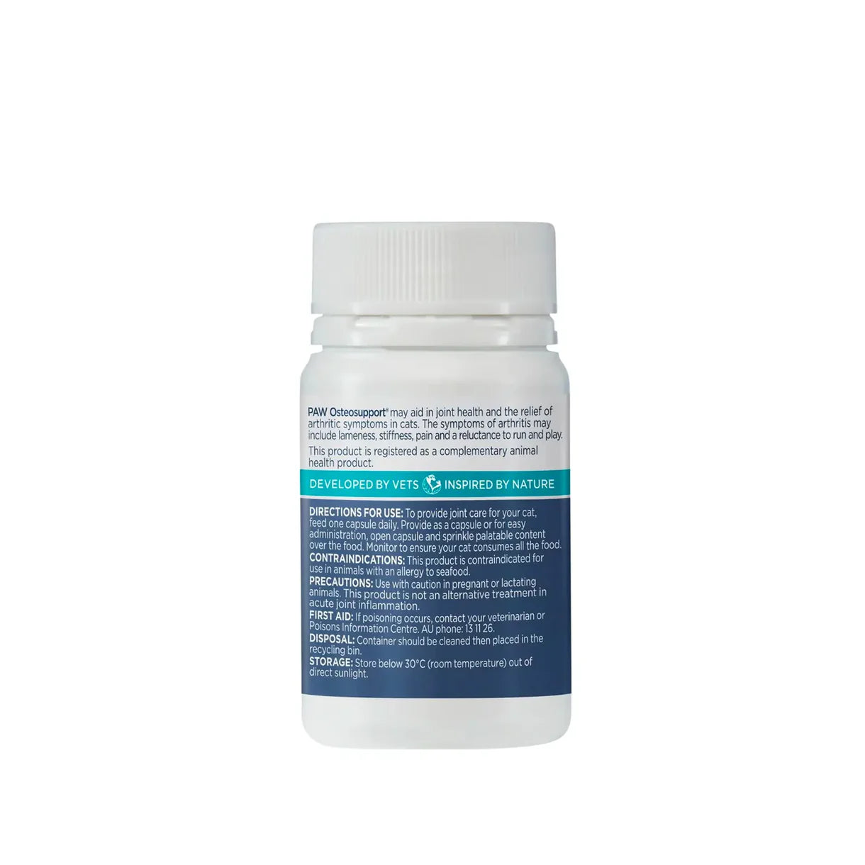 PAW OSTEOSUPPORT JOINT CARE CATS 500mg 60'S Capsules 貓用關節進階護理配方 500mg 60粒裝