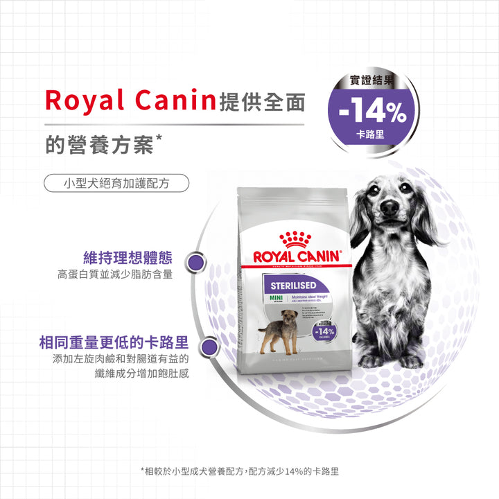 Royal Canin 法國皇家狗乾糧 - 小型犬絕育加護配方 Mini Sterilised 3kg