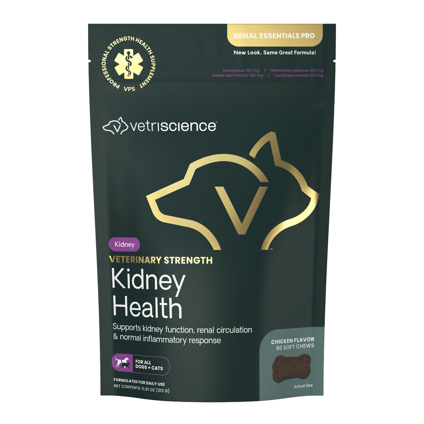 VETRISCIENCE Renal Essentials PRO 60 Bite-Sized Chews 貓狗腎臟補充咀嚼肉粒