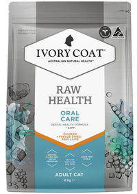 IVORY COAT Raw Health 澳洲貓雞肉乾糧+生羊肉凍乾 - 口腔護理成貓配方
