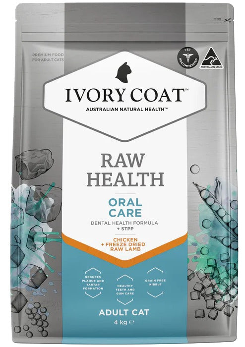 IVORY COAT Raw Health 澳洲貓雞肉乾糧+生羊肉凍乾 - 口腔護理成貓配方